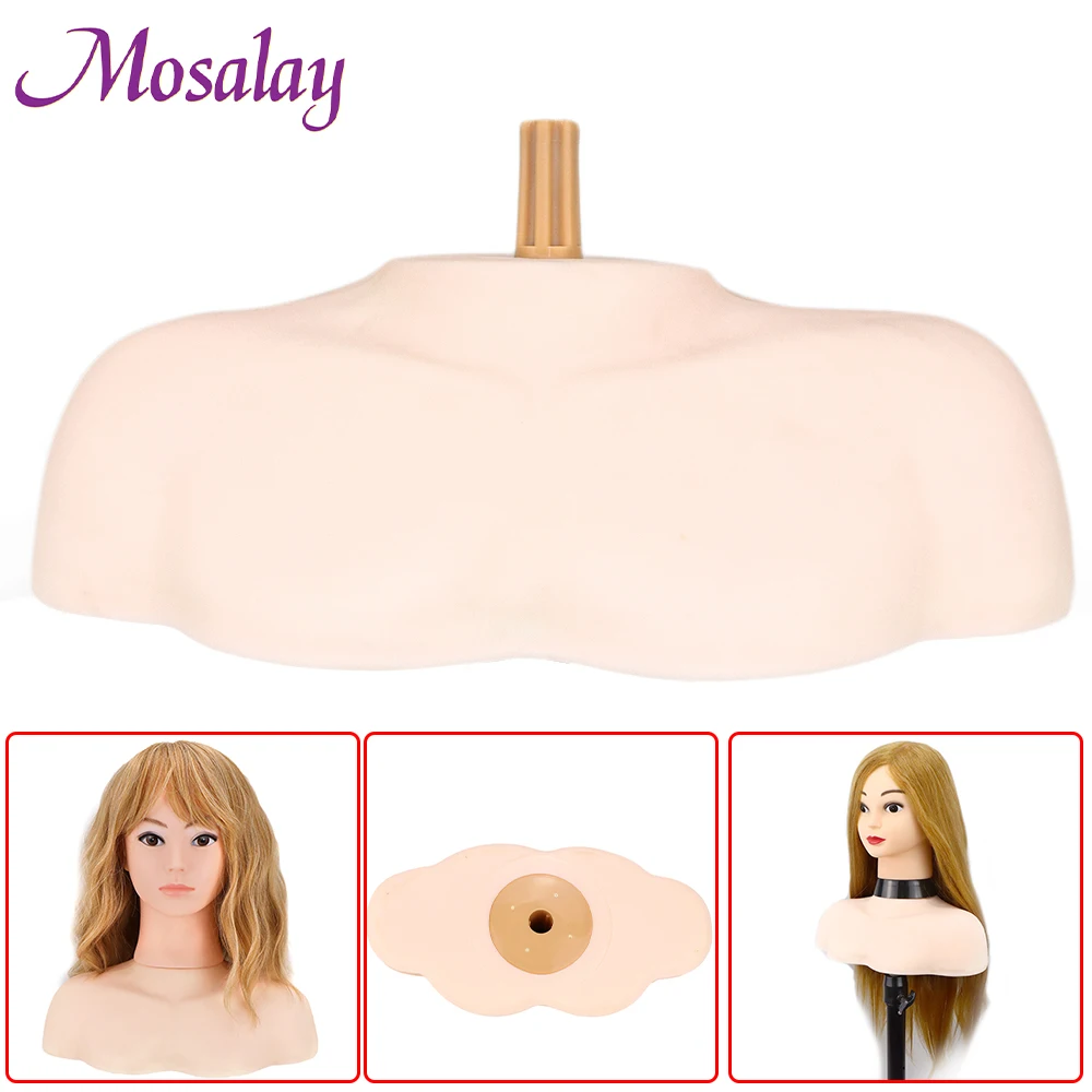 

Soft PVC Cosmetology Mannequin Heads Stand Holder With Shoulder Training Doll Wig Bust Stand Base For Display Hairstyles