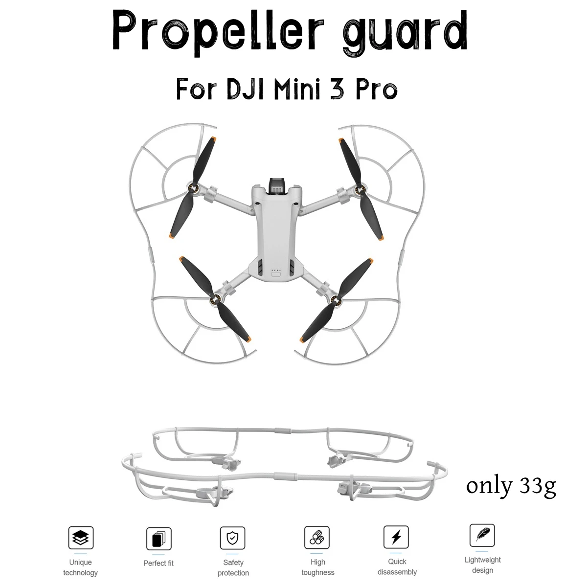 

Mini 3 Pro Propeller Guard,Quick Release Removable Propellers Protector for DJI Mini 3 Pro Accessories
