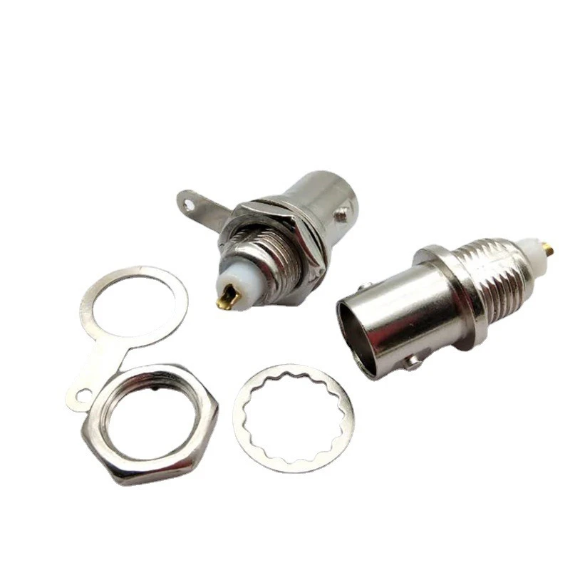 10PCS BNC female panel installation connectors, 50KY oscilloscope socket, solder post socket-RF coaxial adapter, easy to install