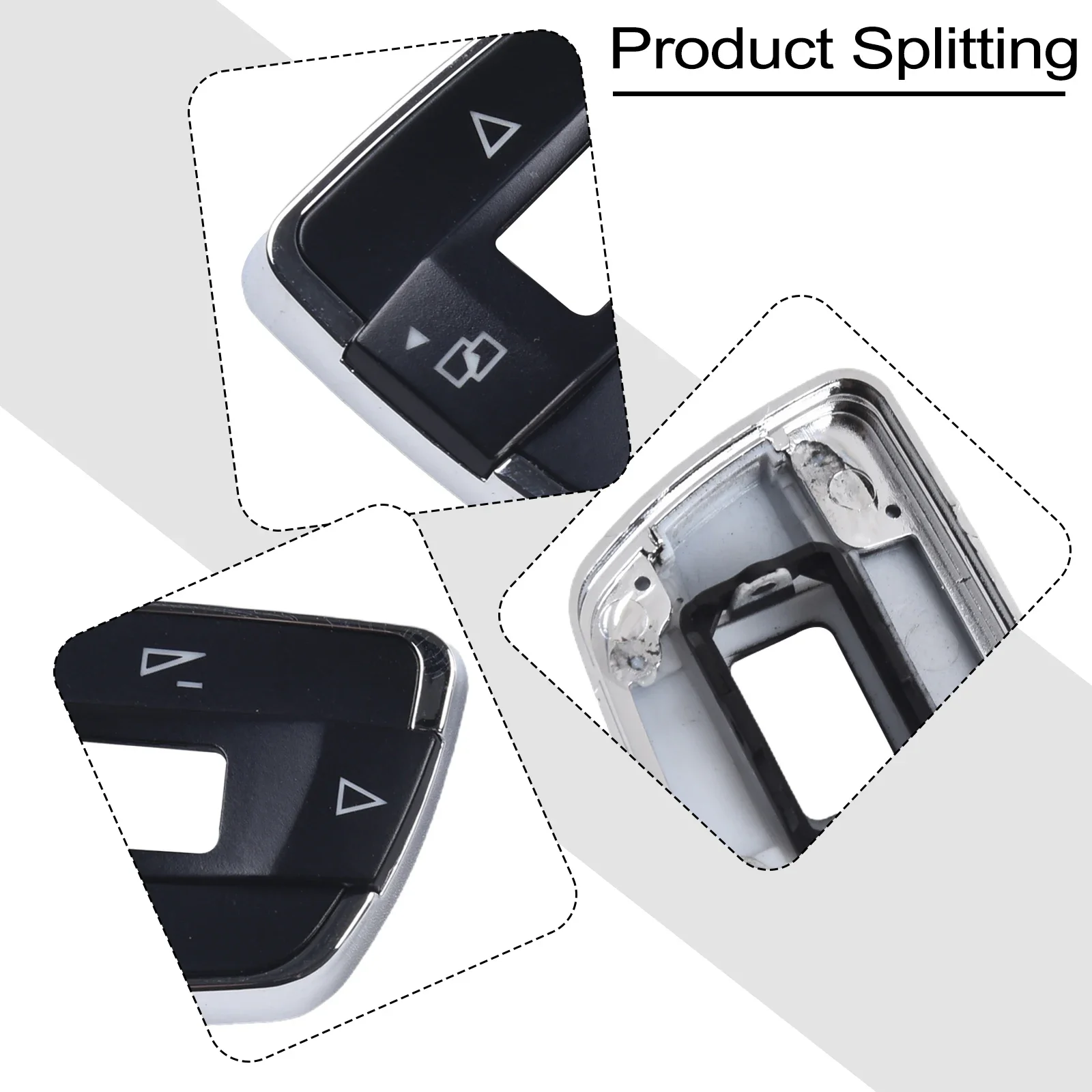 (Left&Right) Button Cover 56D959538A Black Car Accessories 1 Pair For Sharan Enhance The Appearance Of Your Car