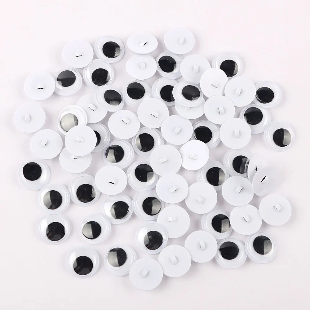 

100 шт. 8/10/12/15 мм DIY парик пришивные глаза гогли черный, белый цвет имитация животных глазное яблоко детский сад дети DIY Craft Q0605