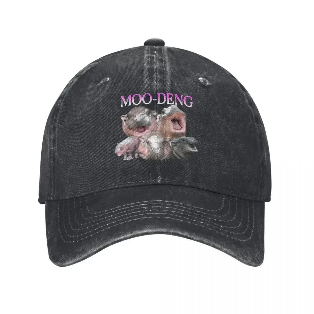 New Funny Moo Deng Baby Pygmy Hippos Meme Baseball Caps Retro Distressed Denim Snapback Hat Unisex Outdoor Workouts Hats Cap