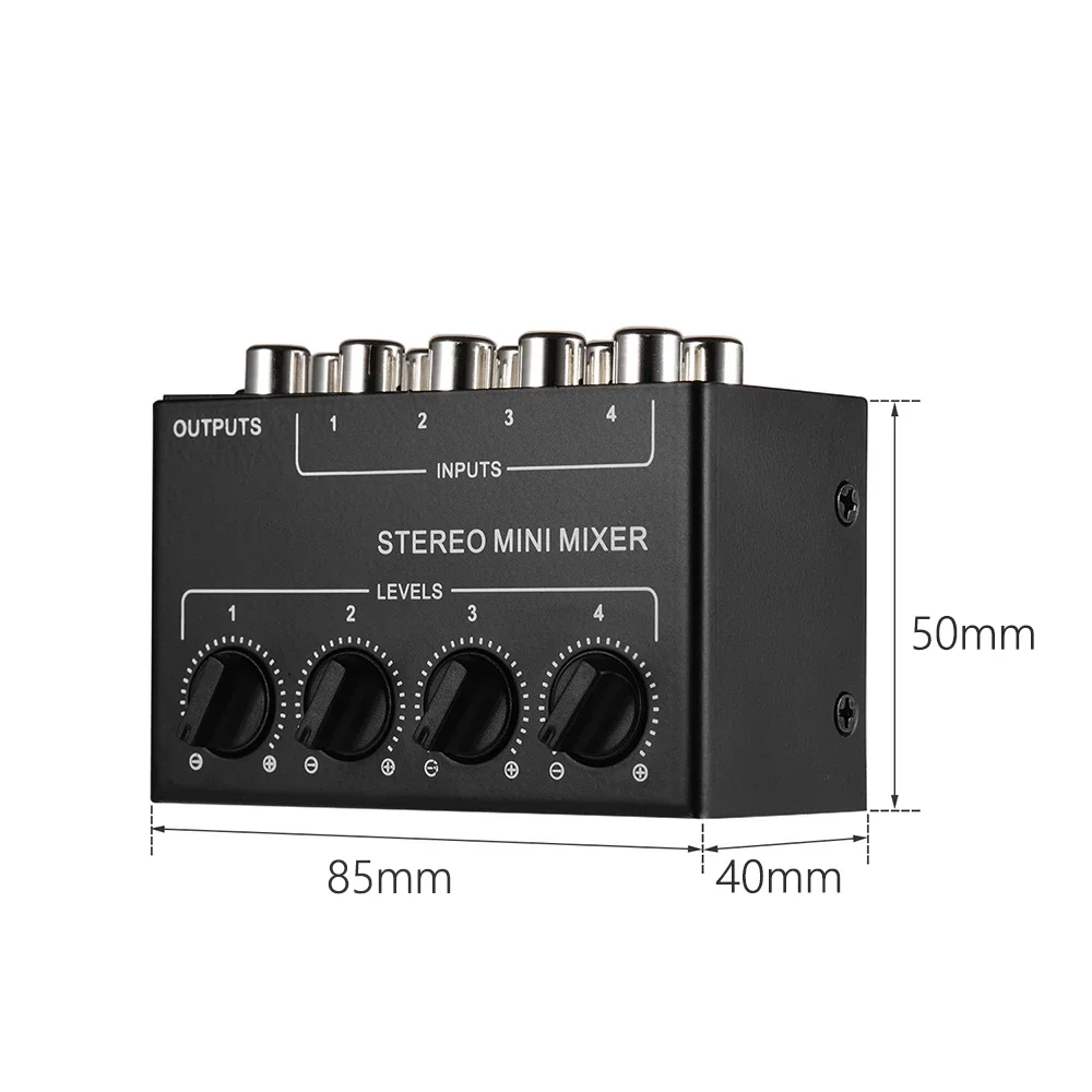 Mixer Audio professionale, Mixer passivo portatile a 4 canali Mini Mixer Audio Stereo Splitter Stereo 1 in 4 Out per la registrazione