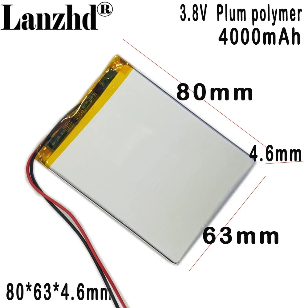 

466380 Built-in battery polymer lithium battery 4.35V For Tablet Lithium Battery Universal 355576 356080 406085 406080 4000mAh