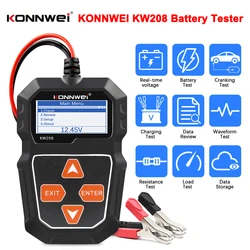 KONNWEI KW208 12V Car Battery Tester 100 to 2000CCA Cranking Charging Circut Tester Battery Analyzer 12 Volts Battery Tools