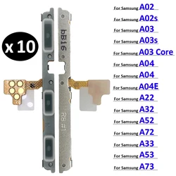 10Pcs, Power on off Volume Key Button Flex Cable For Samsung A02S A22 A32 A52 A72 A03s A03 Core A04 A04s A13 A33 A53 A73 5G 4G