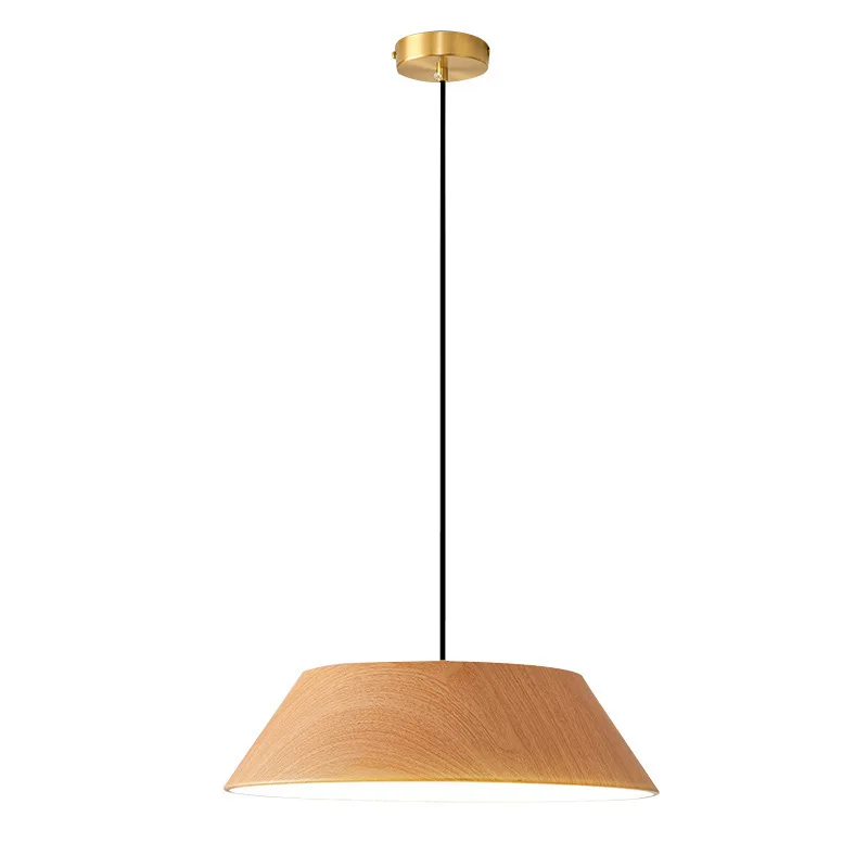Vintage pendant light Nordic Modern Wood Grain Log Metal minimalist lamps for Dining Room Kitchen Hanging Lamp office decoration