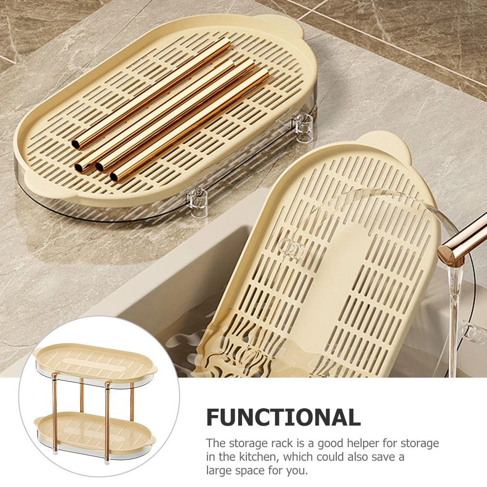 

Cups Double-layer Holder 2 Tier Dish Drying Rack Kitchen Drain Mug Storage Baby