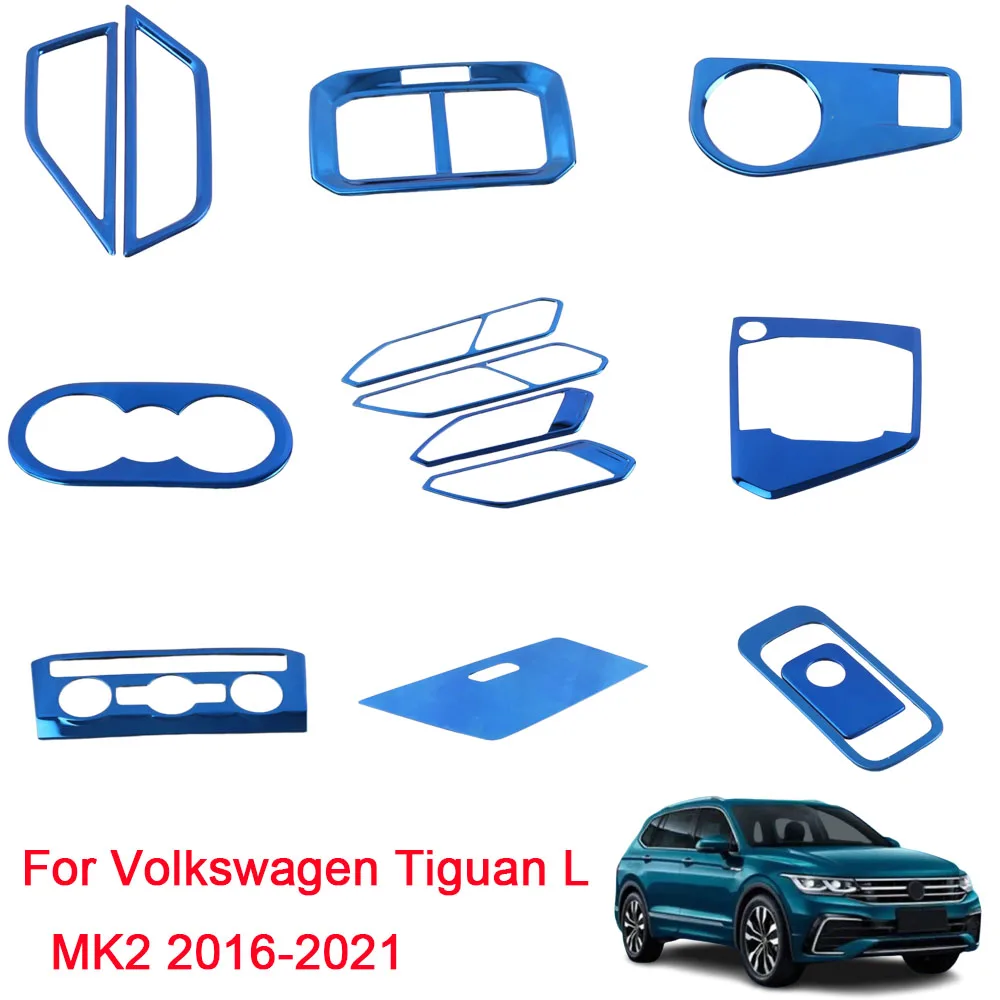 For Volkswagen VW Tiguan L MK2 2016 2017 2018-2021 Car Water Cup Holder Cover Inner Glove Box Pannel Trim Frame Auto Accessories