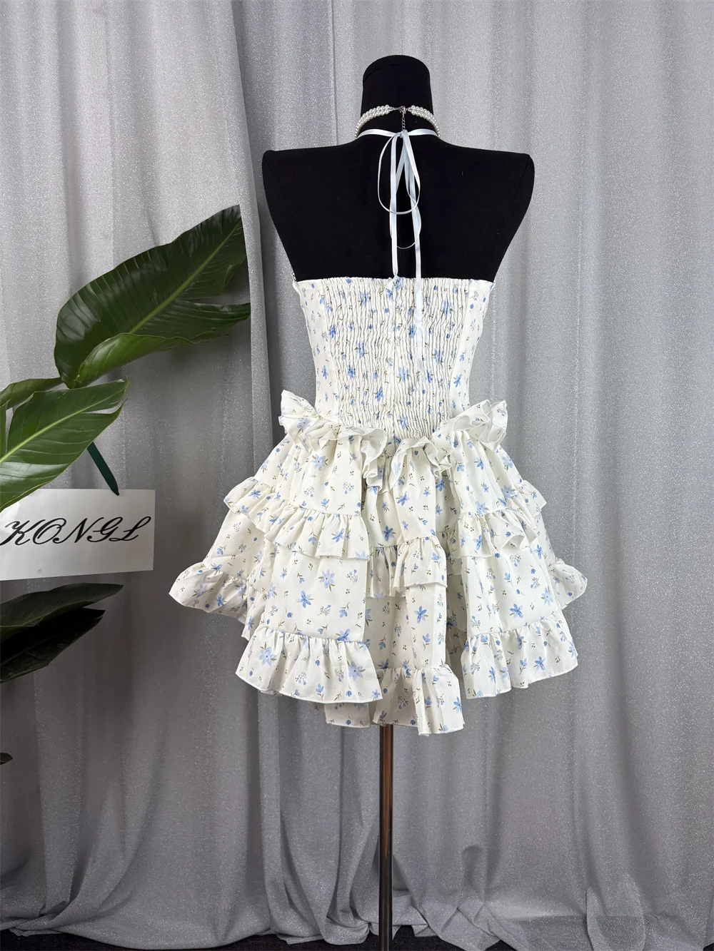 

Sexy Strapless Floral Print Mini A Line Dress for Women Elegant Birthday Celebrate Party Evening Gowns Night Club Vestido