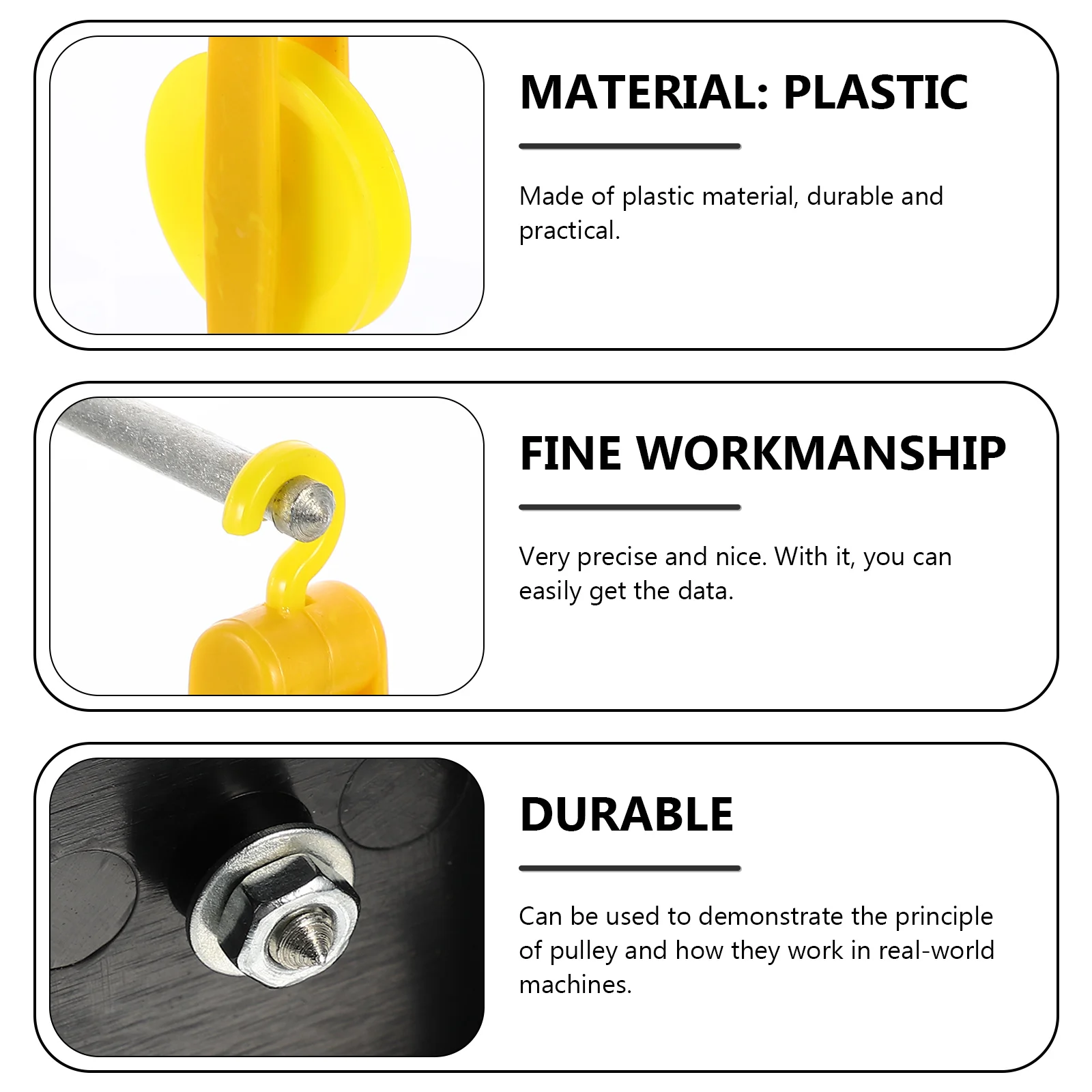 1 Set Plastic Pulley Block Stand Physics Experiment Learning Mechanical Advantage Science Lab Classroom Teaching Tools