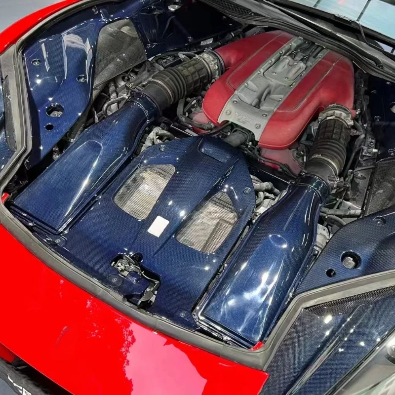 

Комплект обвеса из сухого карбона красного цвета в стиле OEM для Ferrari 812, модернизация, автомобильные запчасти, капот двигателя
