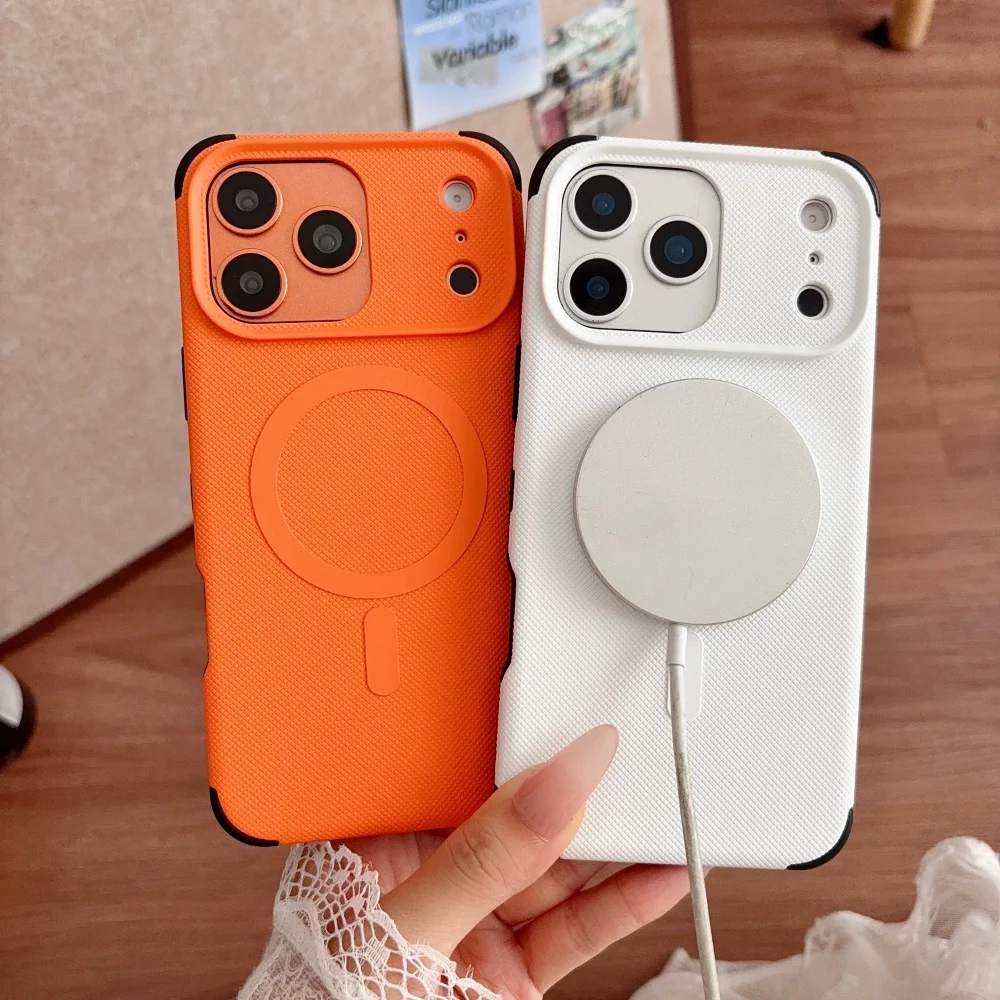 Coque de luxe pour iPhone 18, 17, 16, 15, 14 Pro Max, 18 Pro, 17 Pro, compatible avec la recharge sans fil MagSafe, en silicone souple, de couleur unie, avec protection magnétique et antichoc.