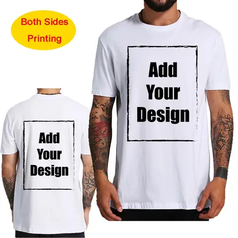 Anpassad T-shirt för män med tryck fram och bak, skapa din egen design, logotyp, text, present-T-shirt, 100 % bomull, tillverkad i USA 8 best sales George Shirts Bulk - №6