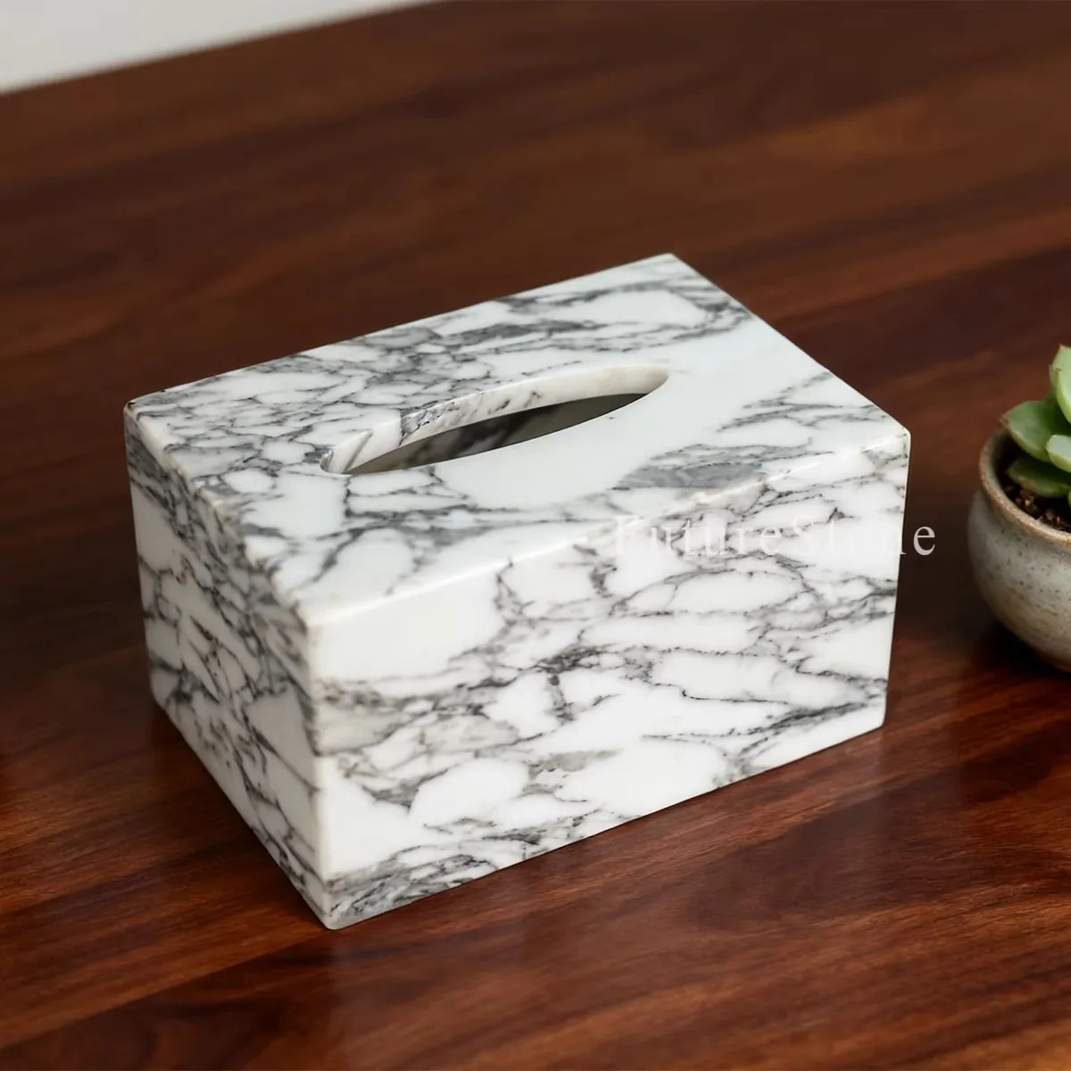 Light luxury Creativity Design Natural Marble Tissue Box Hotel Living Room High Appearance level Decoration Storage Tissue Box