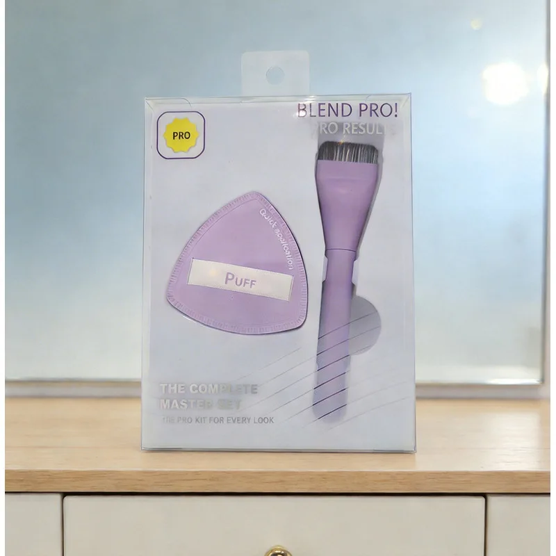 Flat-Head Brush, Seamless, Non-Absorbent, Foundation Makeup Marshmallow Puff Set, Portable Beginners, Suitable For Both Dry And
