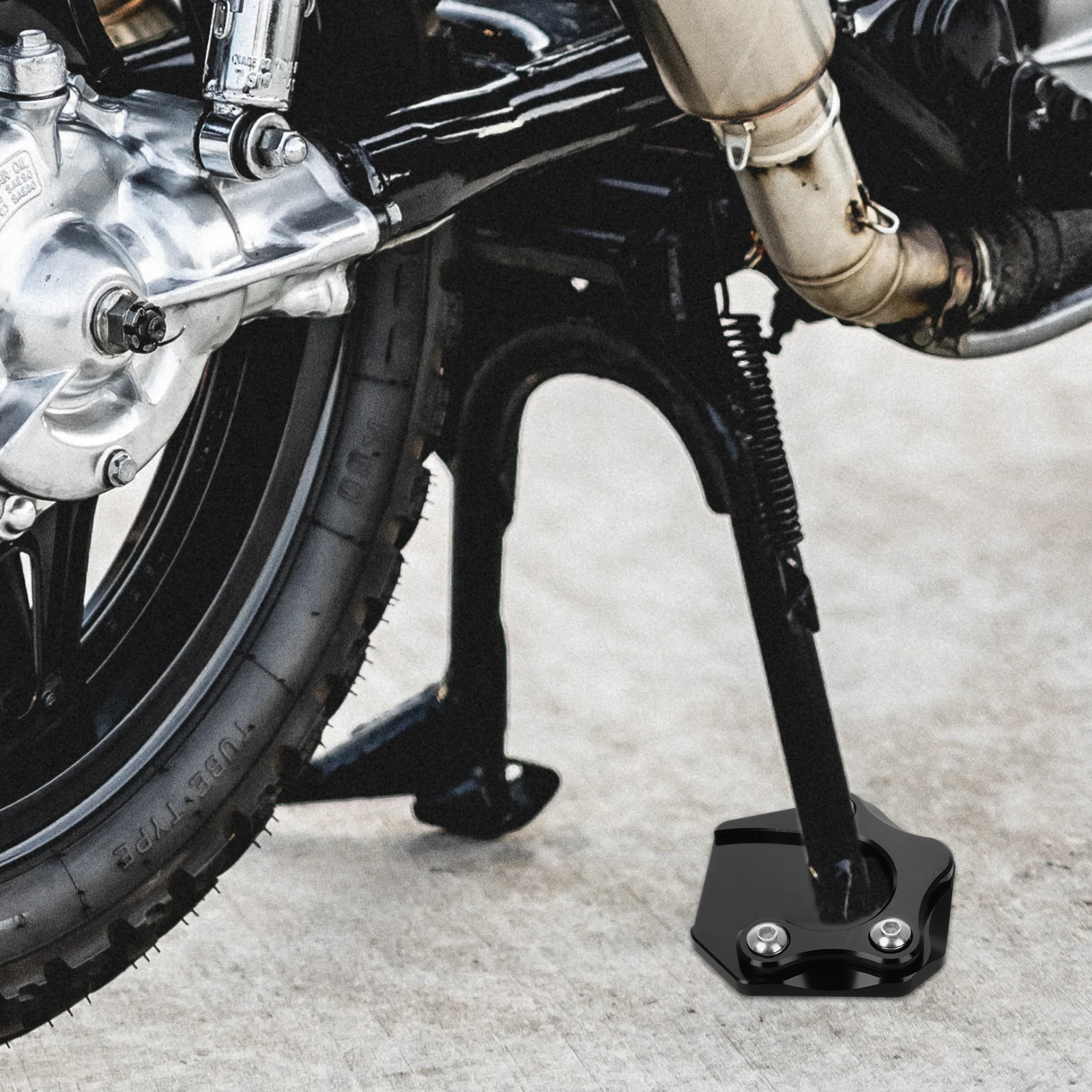 

Motorcycle Extender Foot Side Stand Extension Pad Support Plate Enlarged Metal Kickstand Pad Black Aluminum Alloy For Parking