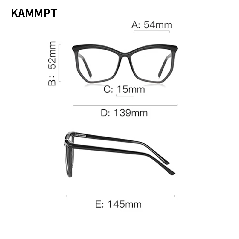 KAMMPT Irregular Rim Non-prescription Eyeglasses 2024 New in Stylish Trendy Design Oversized Blue Light Blocking Women Eyewear