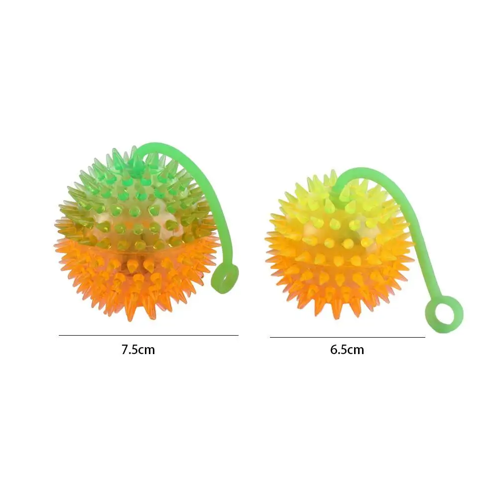 Bola elástica oscura, juguetes elásticos, bola de pelo brillante, bola Flash de pelo brillante, bola elástica brillante, juguete con luz Led