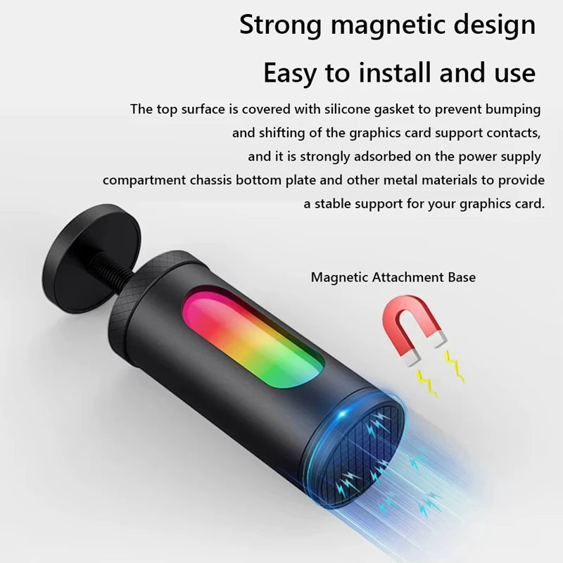 Staffa di supporto per scheda grafica AAAN-ARGB Staffa di supporto rotante telescopica verticale magnetica incorporata da 5 V3 pin ARGB SYNC