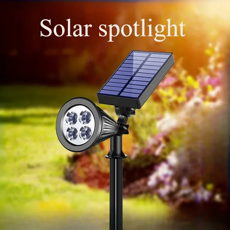 4 LEDs Solar Spotlights,Outdoor IP65 Waterproof,Spot Lights,Brightness Adjustable for Garden Backyard Driveway Patio Law Decor