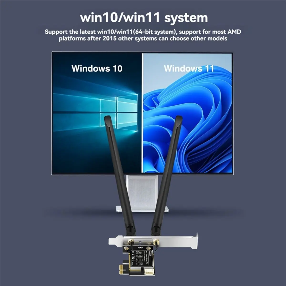 A85P WiFi 6E Adapter 5400Mbps BT5.2 PCI-E Wireless Network Card AX5400 Wifi 6E PCI-E 2.4G/5G/6Ghz WiFi Card for Win10 Win11