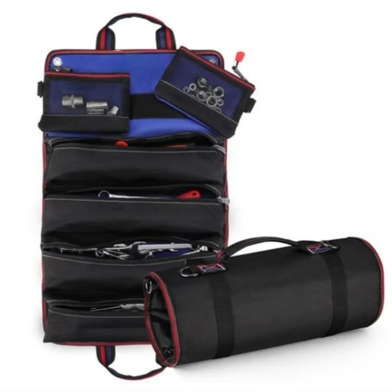 JINLIRoll-Up Tool Bag Oxford Multi-Tool Organizer All-in-One Detachable Storage for Electricians