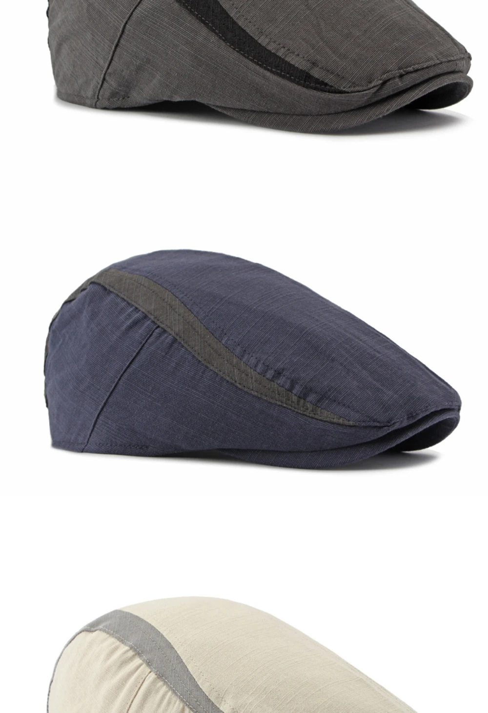 HT5114 Atmungsaktive Frühlings- und Sommermütze für Herren und Damen, Künstler- und Malermütze, Patchwork-Eiweismütze, 2026 Neu, Verstellbare Baskenmütze – Detail 7