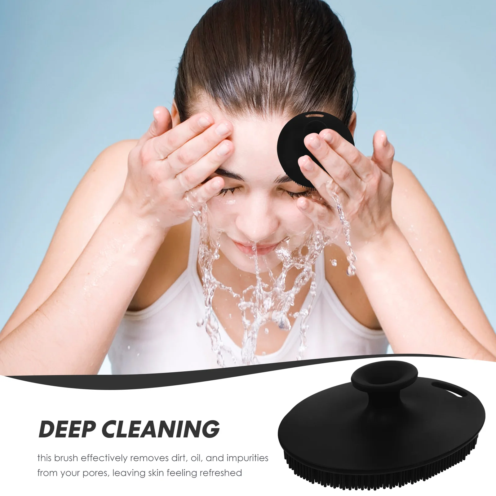 Face Brush Scrub Cleansing Silicone Facial Scrubber Black Silica Gel Exfoliator