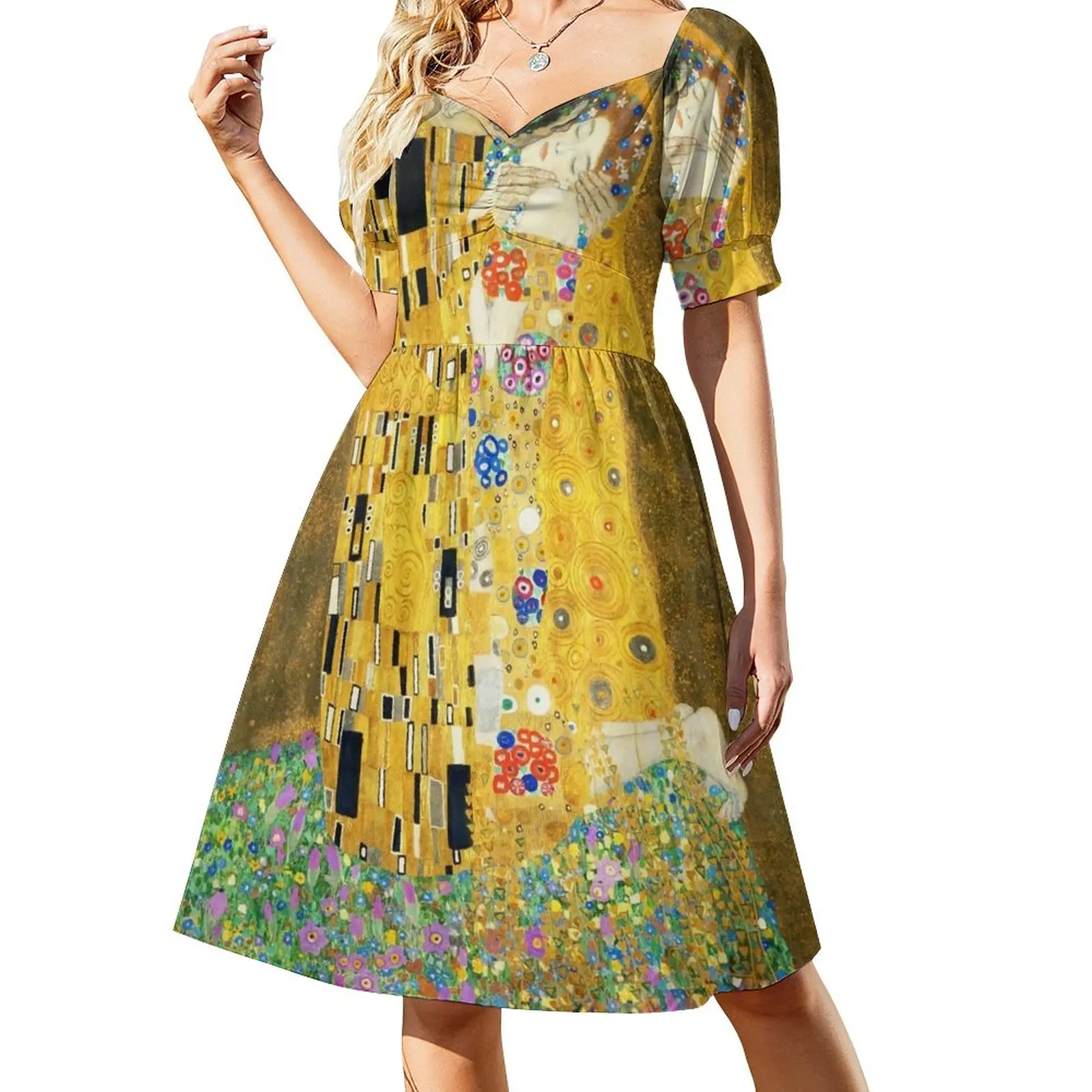 

Gustav Klimt The Kiss Short-Sleeved Dress prom clothes luxury dress evening dresses luxury 2025