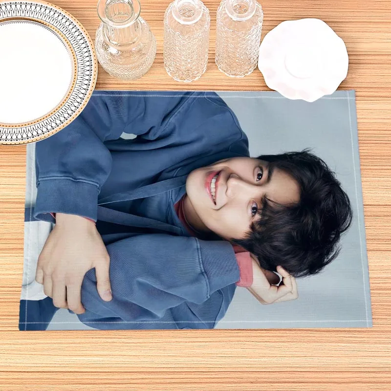 Nice Kim Seon Ho KPOP Placemat Linen Dining Table Mats Pads Bowl Cup Mat Home Decor Kitchen Accessories 0414