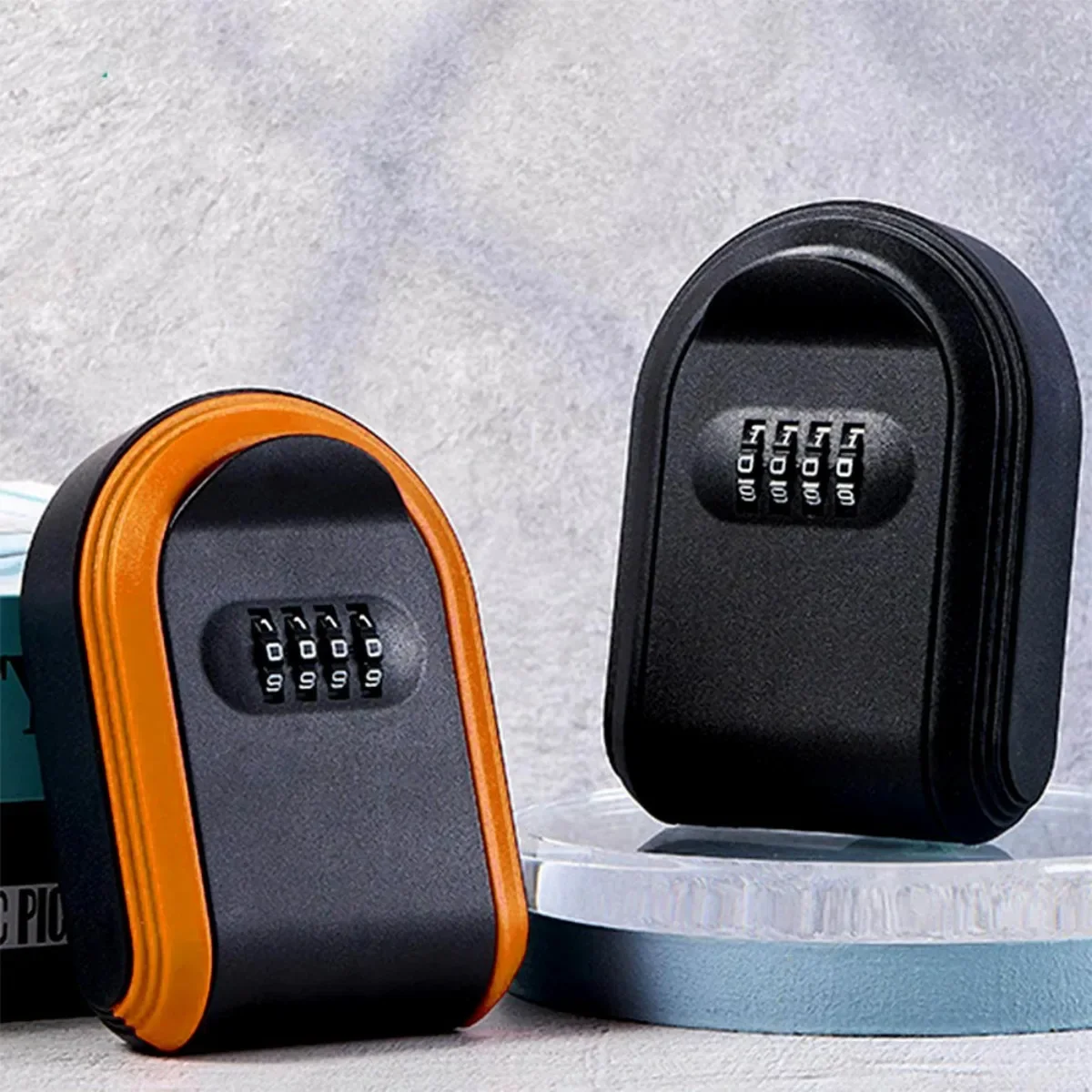 صندوق مفاتيح بكلمة مرور مغناطيسية قوية محمولة جميع البلاستيك قفل بكلمة مرور صندوق مغناطيسي خارجي لتخزين أمن المنزل صندوق كلمة المرور #1