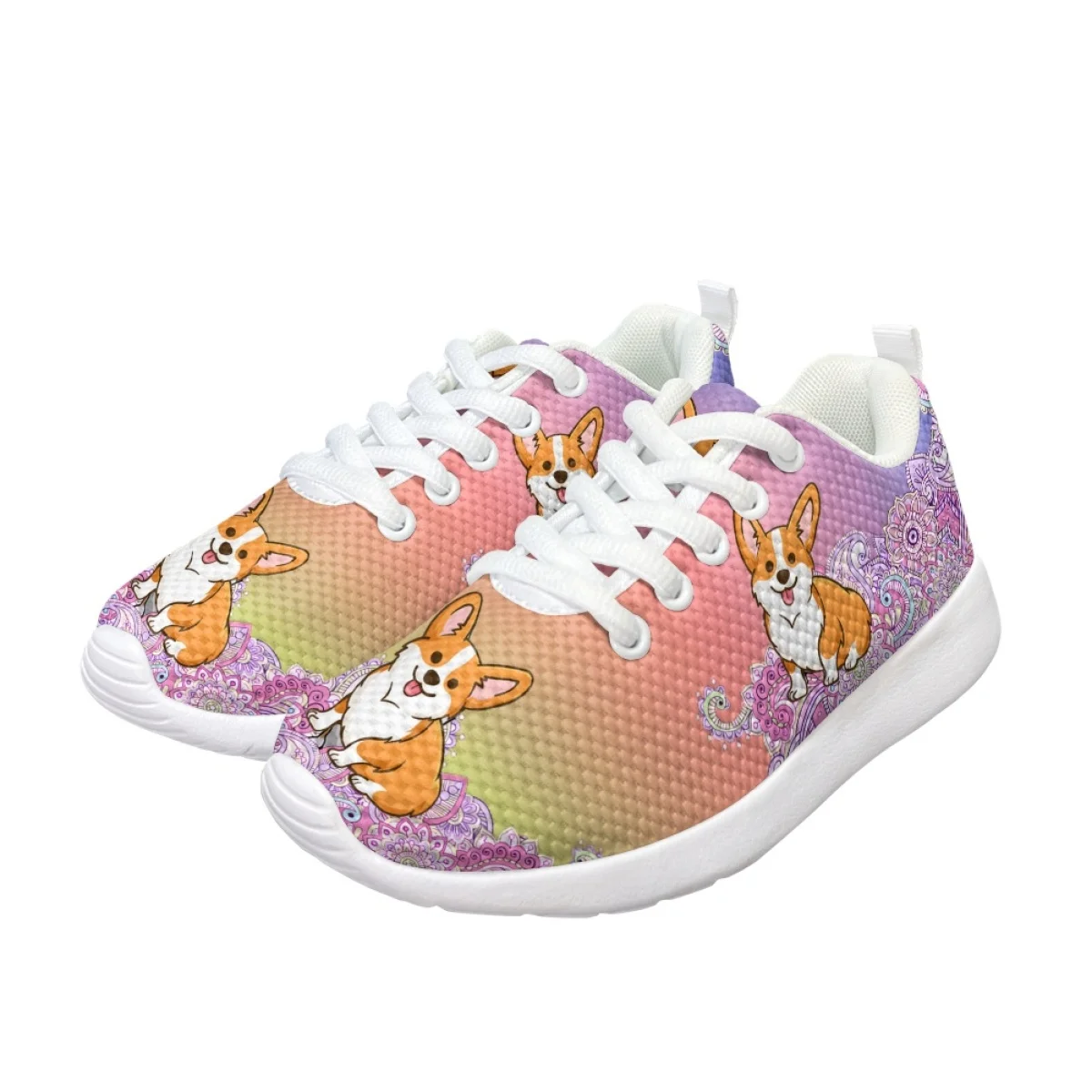 

Fashion Cartoon Anime Printing Kids Shoes for Girls Flat Sneakers Comfort Lace Up Sport for Boys Child Footwear 2023