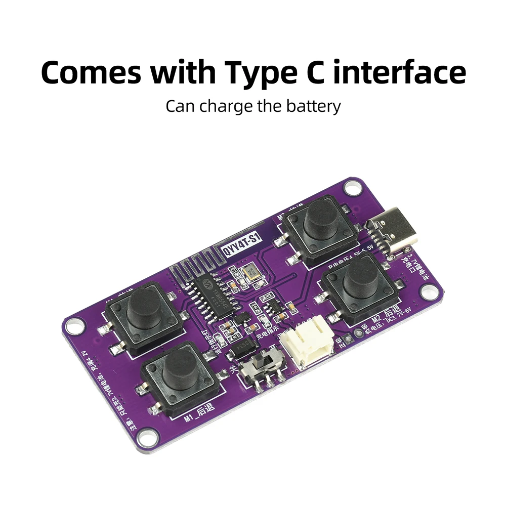 2.4G 4CH Remote Control Receiver Module Kit 100-200M Range Type-C Charging for DIY RC Car Boat Robot