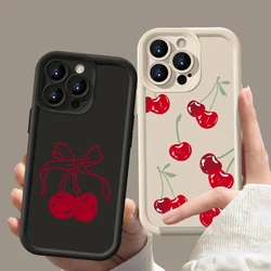 Cute Red Cherry Phone Case For Xiaomi Poco X6 X5 X3 F5 F6 M6 X7 Pro Mi 14T 14 13T 13 12T 12 11 Lite 5G Silicone Soft Cover