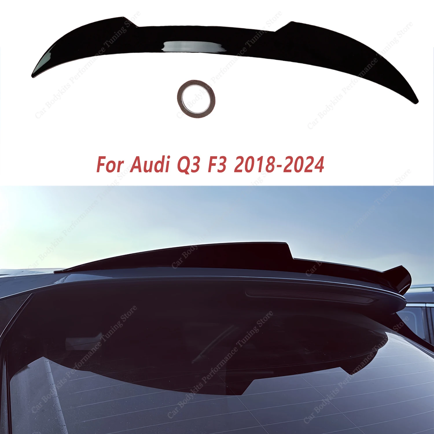 

Глянцевые черные задние спойлеры из АБС-пластика для AUDI Q3 MK2 F3 TFSI TDI S-line 2019-2024 Sportback/SUV Rear Top Tali Wing Bodykits Tuning