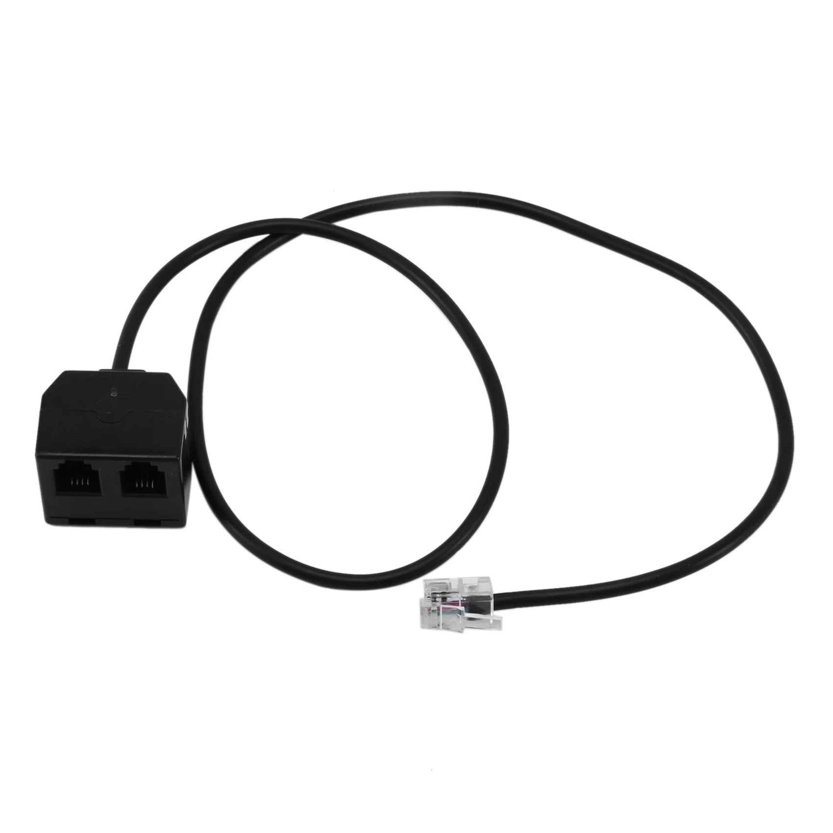 RJ9 4P4C Macho para Dupla Porta Fêmea Conector Telefone Cabo Adaptador, Telefone Cabo De Extensão