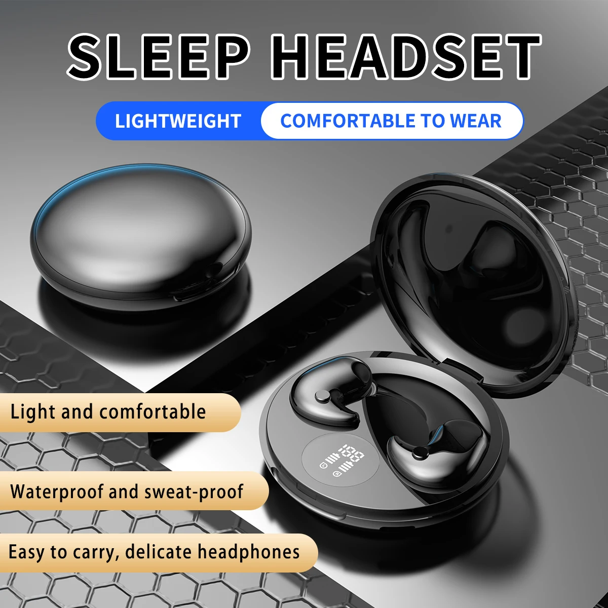 Écouteurs intra-auriculaires HIFI étanches IPX5, mini-casque sans fil Bluetooth 5.3, confortables pour le sommeil