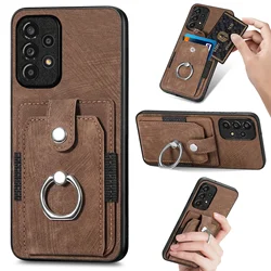 Leather Case For Samsung Galaxy A35 A55 A54 A34 A14 A04E A53 A33 5G A13 A23 Magnet Buckle Card Slot Wallet Phone Back Case Cover
