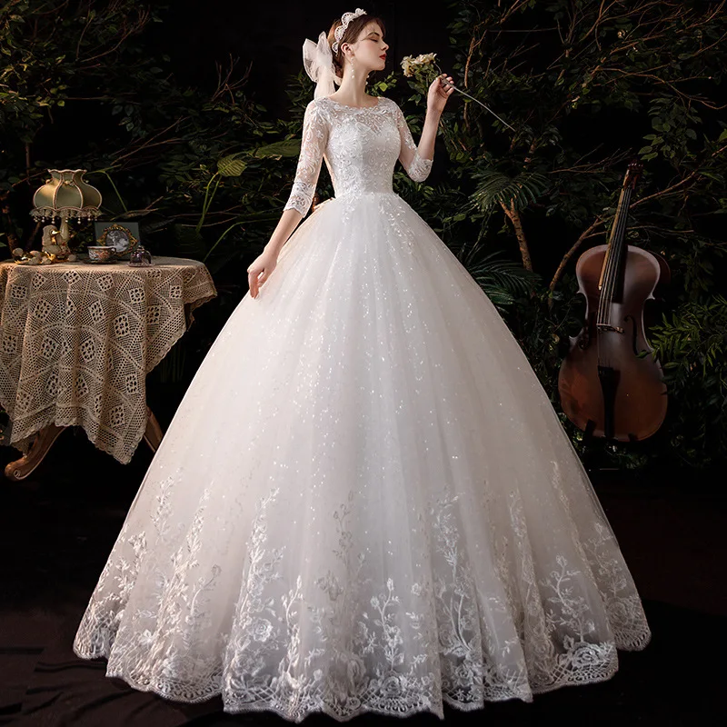 Wedding Dress 2024 New Style Super Immortal Bride Retro Hepburn French Simple Wedding Dress.(028)