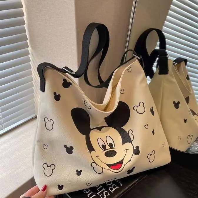 Disney Canvas Bag Girls crossbody bags mickey mouse Summer new large capacity cartoon print student shoulder bag