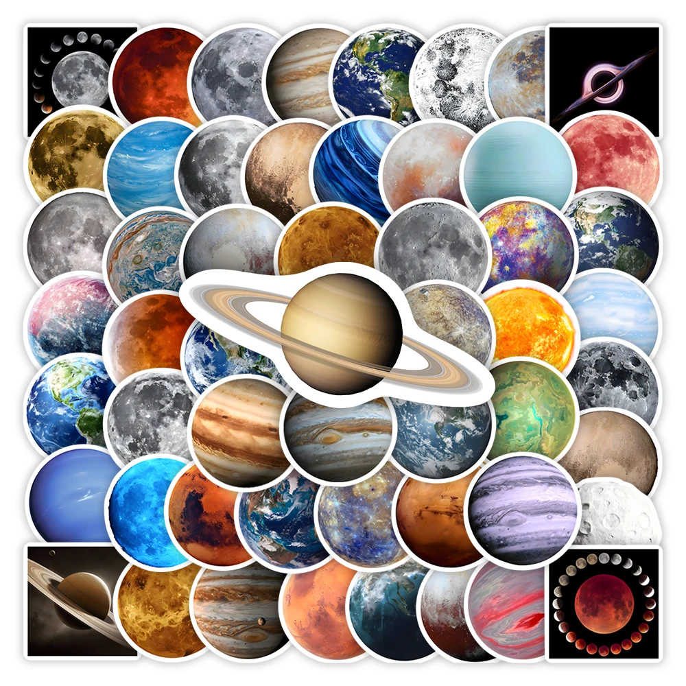 

Astronomy Planet Stickers Universe Kids DIY Toy Decorative Decal for Scrapbook Journal Diary Laptop Phone Bottle Bag Waterproof