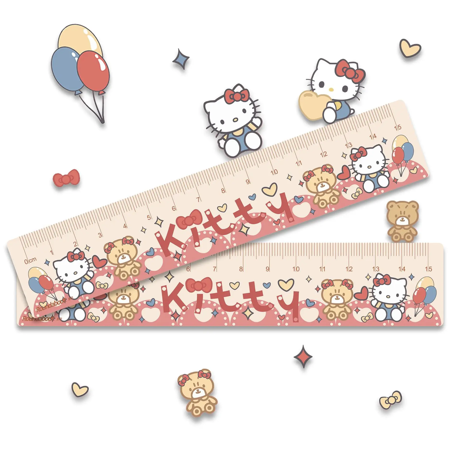 New Hello Kitty Pencil Case Cute Pencil Kawaii Cartoon Ruler Child Cartoon Anime Eraser Children School Supplie Birthday Gifts