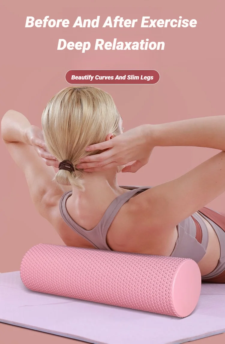 Yoga-Roller, runder Zylinder aus EVA-Schaumstoff, für Pilates-Übungen, verbessertes Training zu Hause, Massage, Muskeltraining, Fitnessstudio, Sport. – Detail 4