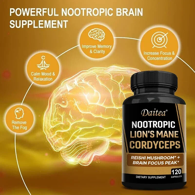 Nootropics - Memory, Reduce Brain Fog, Focus, Boost Thinking, Prevent Cognitive Decline, Reduce Energy and Stress