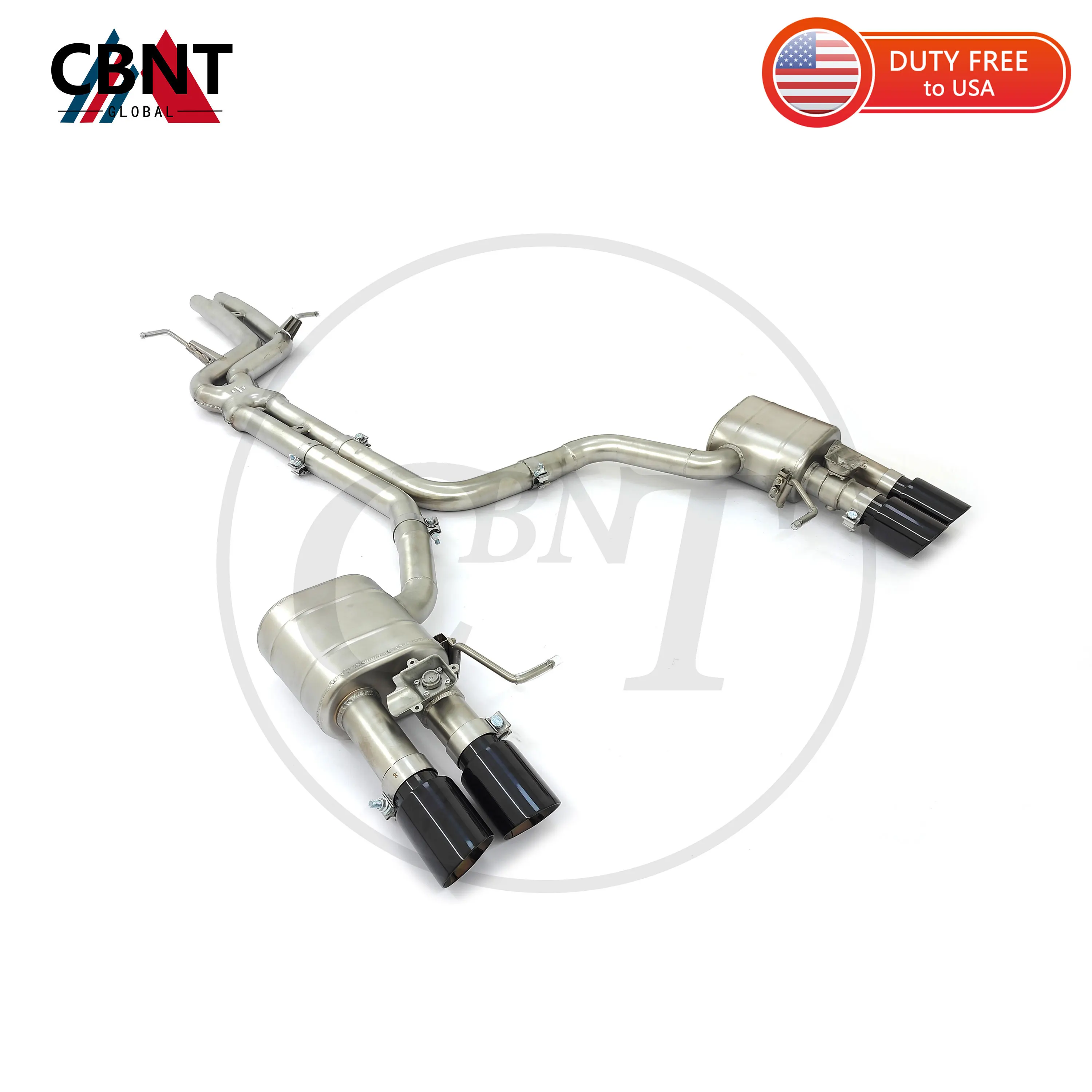 

CBNT Perfect Fitment for Audi SQ5 B8 B8.5 3.0T Exhaust Valved Muffler OEM Valves Control Catback with Tips SS304 Exhaust Systems