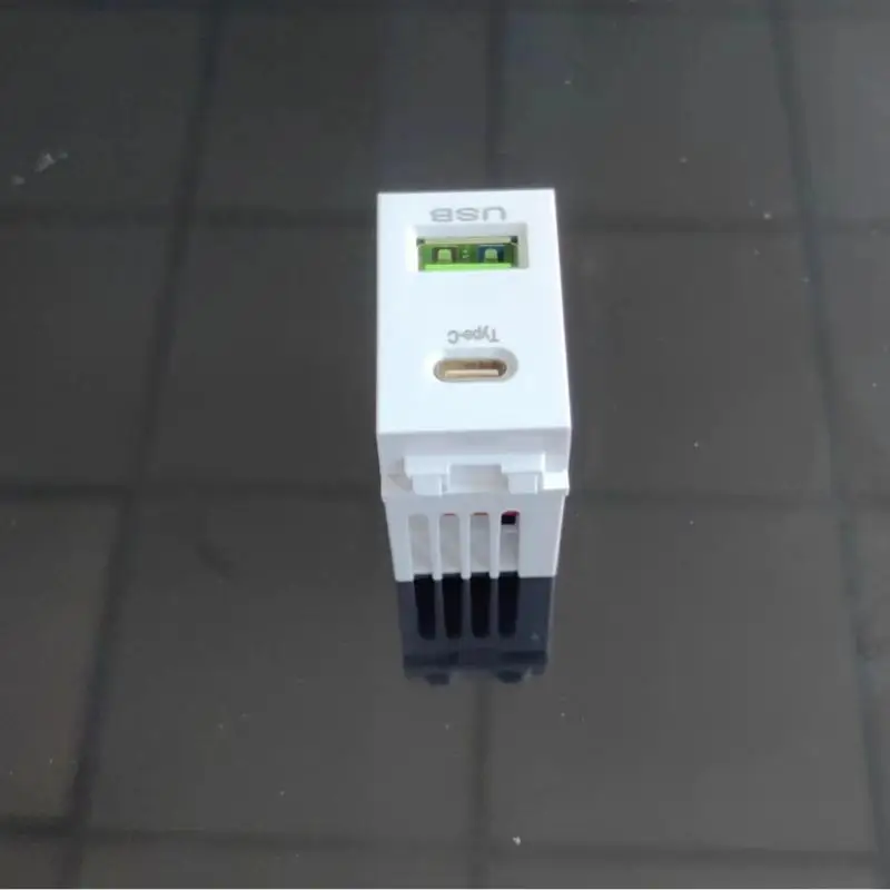 1Pcs 220V Mobile Phone Charging Panel Socket USB+Type C Power Module 5V Transformer 2.1A Charging Power Socket Switching Adapter