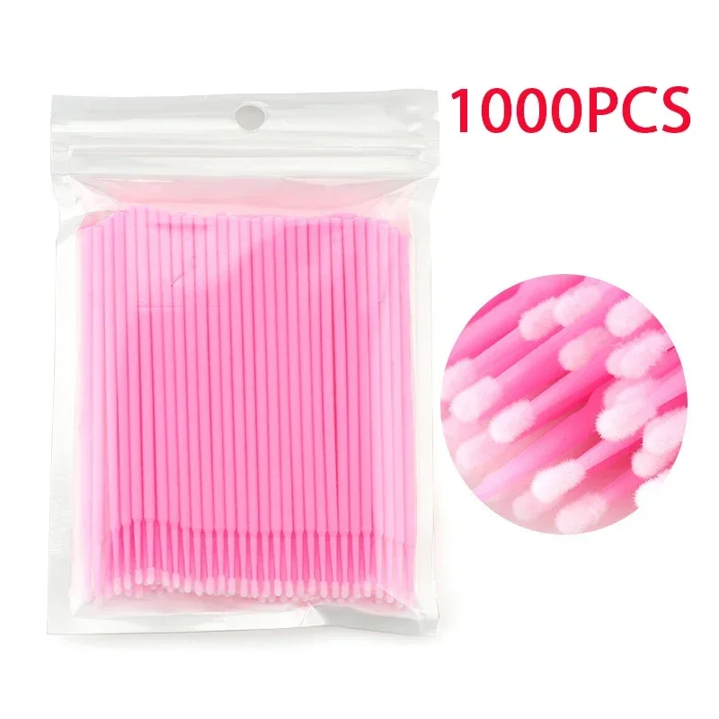 500/1000PCS Wimperborstels Wattenstaafje Micro Individuele Wimpers Microbrush Verwijderen Schoonmaken Lash Extensions Meubi