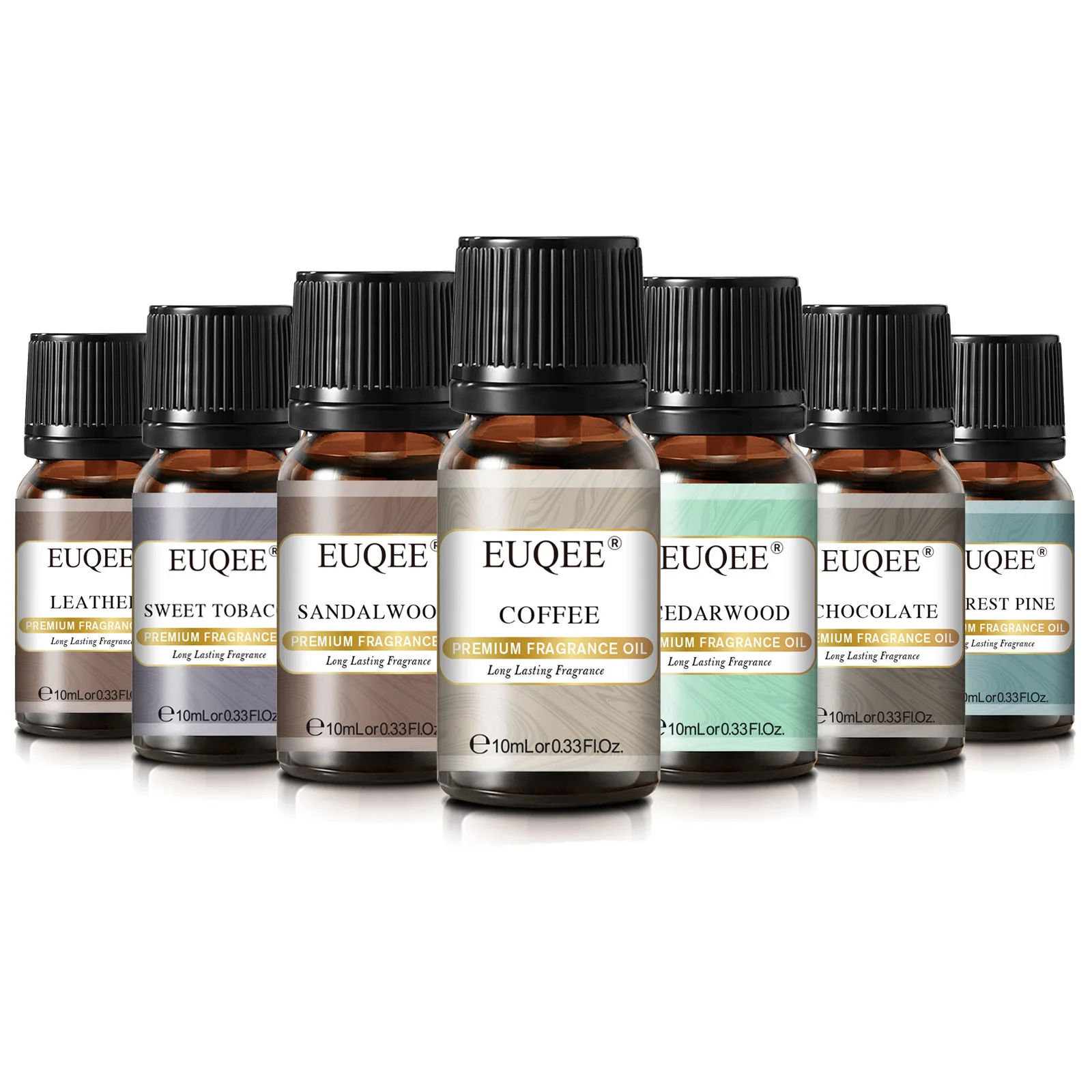 EUQEE Aromatherapie-Duftöl, 10 ml, Kaffee, Leder, Wald, Kiefer, Schokolade, Kokosnuss, Creme, Aroma, ätherisches Öl für Reed-Diffusor