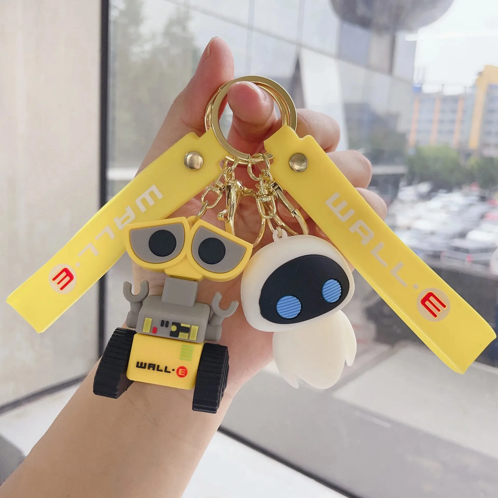 Anime WALL·E Keychain Figure Cute EVE Cartoon Keyring Pendent Jewelry Ornament Toy Birthday Gift Car Key Accessories for Friends